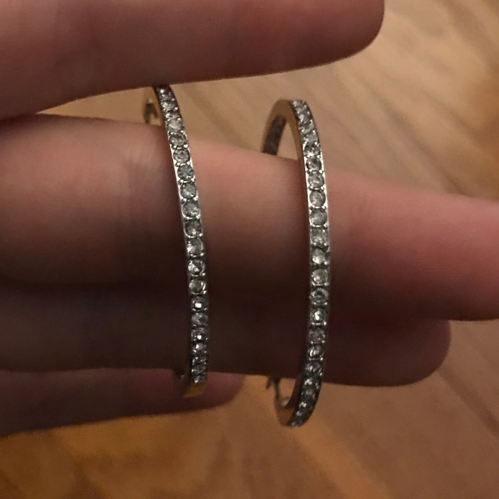 Crystal Pavé Hoop Earrings